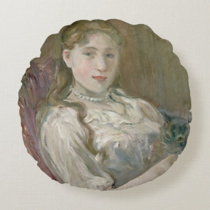 Coussins Ronds Jeune fille avec le chat, 1892