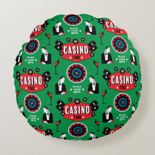 Coussins Ronds Jeux de casino Poker Roulette