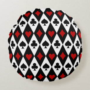 Coussins Ronds Jeux de hasard Blackjack Joueur de cartes Casino L