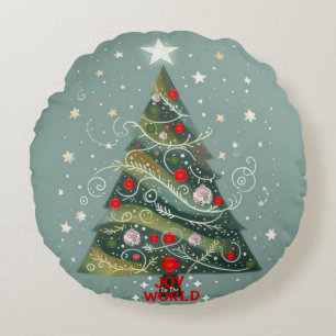 Coussins Ronds Joie au monde sapin de Noël