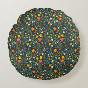 Coussins Ronds Joie florissante : Motif floral du printemps