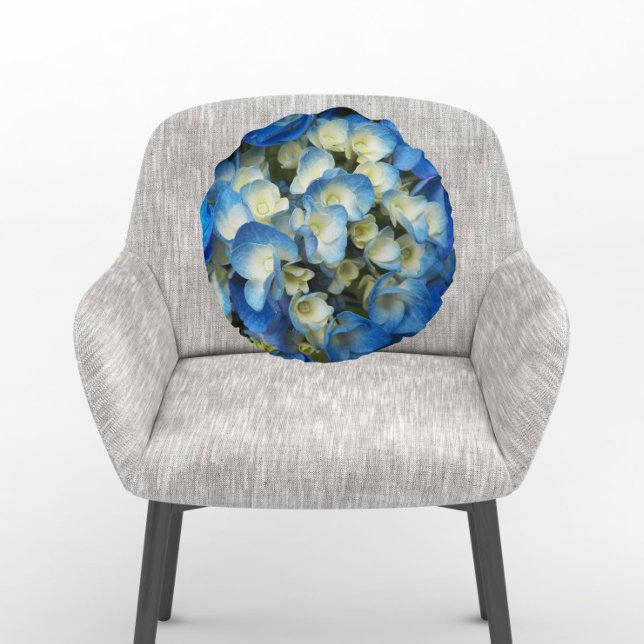 Coussins Ronds Joli bleu Hydrangea Floral (In Situ Chair)