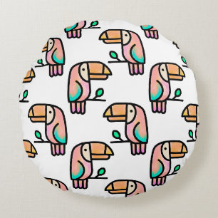 Coussins Ronds joli cadeau d'animal oiseau toucan tropical pour l