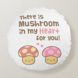 Coussins Ronds Joli Champignon dans mon Cœur Pour Toi Douce Amour