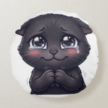 Joli Chat Noir en Larmes Suppliant Toile Murale