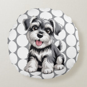 Coussins Ronds Joli chiot duveteux