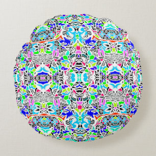 Coussins Ronds Joli design d'animaux colorés fleurs