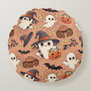 Coussins Ronds Joli fantôme de Halloween de style Kawaii