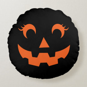 Coussins Ronds Joli Halloween Jack O'Lantern Citrouille réversibl