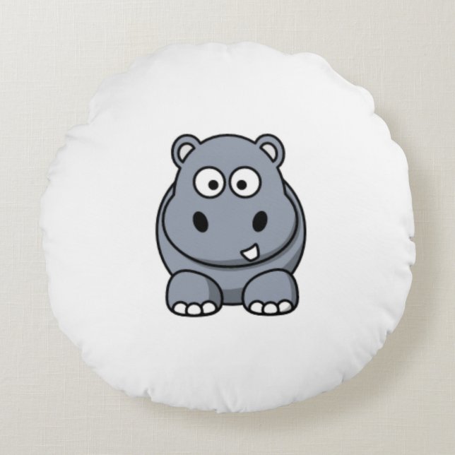 Coussins Ronds Joli hippo (Devant)