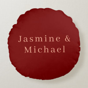Coussins Ronds Joli Minimaliste Deep Red & Peach Nom Propre