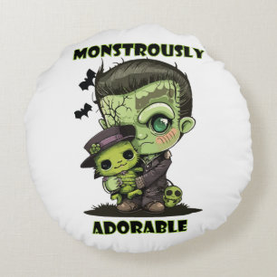Coussins Ronds Joli monstre de Frankenstein avec peluche