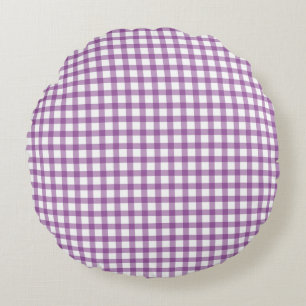 Coussins Ronds Joli motif carreaux rétro violet