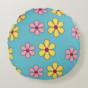 Coussins Ronds Joli motif de grandes fleurs