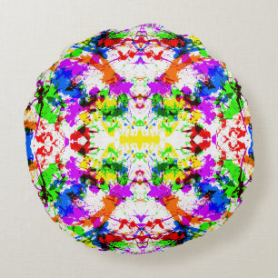 Coussins Ronds Joli motif de peinture éclaboussée colorée