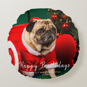 Coussins Ronds Joli Noël Chien Peppy Animaux de compagnie Photo L