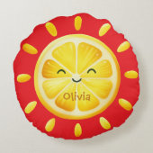 Coussins Ronds Joli soleil citron et rayons du soleil (Dos)