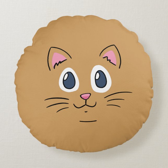 Coussins Ronds Joli visage de chaton (Devant)