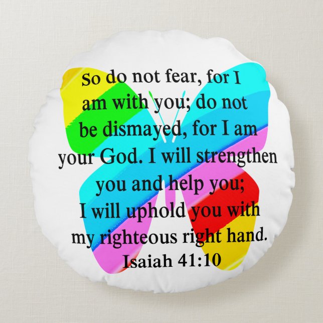 COUSSINS RONDS JOLIE BUTTERFLY ISAIAH 41:10 CONCEPTION (Devant)