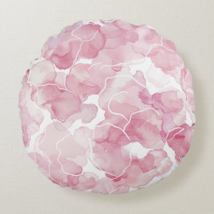 Coussins Ronds Jolie Florale Rose Blanc