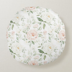 Coussins Ronds Jolie Florale Rose Pâle  