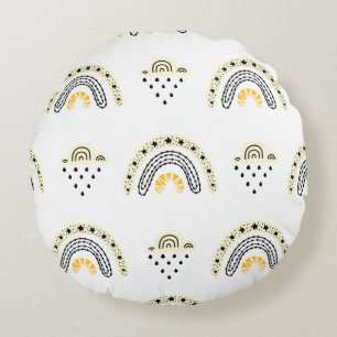 Coussins Ronds Jolie Nourrice Abeille et Arc-en-Ciel