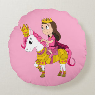 Coussins Ronds Jolie princesse caricaturale