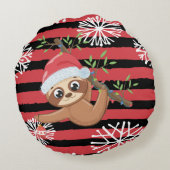 Coussins Ronds Jolie Sloth Sleepy Baby's First Christmas (Dos)