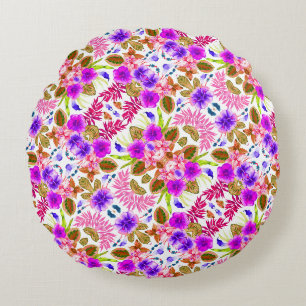 Coussins Ronds Jolis motifs floraux vintage