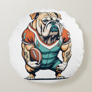 Coussins Ronds Joueur de basketball amateur de chiens