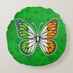 Coussins Ronds Jour de la Saint-Patrick papillon irlandais