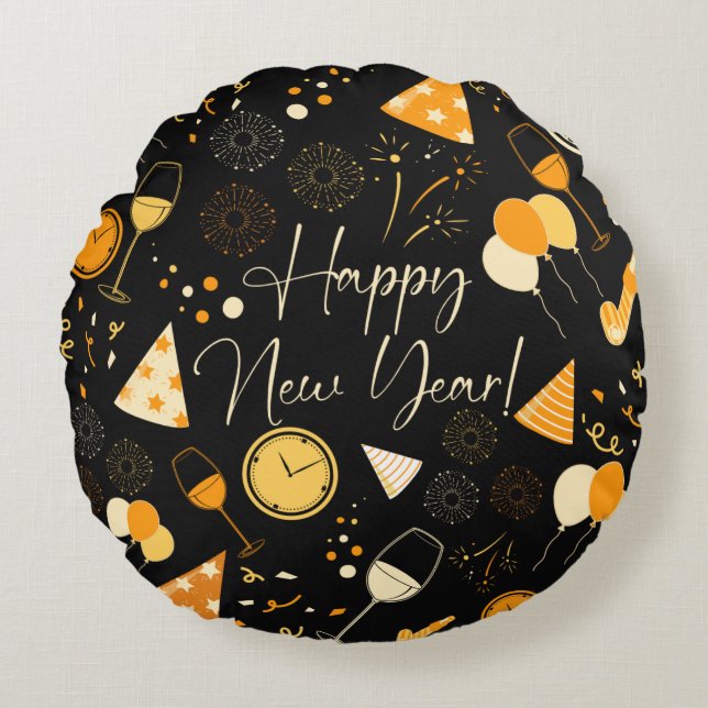 Coussins Ronds Jour du Nouvel An (Devant)