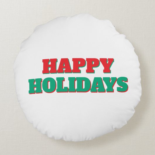 Coussins Ronds Joyeuses fêtes Joyeux Noël de vacances (Dos)