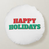 Coussins Ronds Joyeuses Fêtes Joyeux Noël Période de Vacances (Dos)
