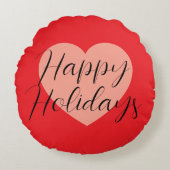 Coussins Ronds Joyeuses fêtes Joyeux Noël Temps de Noël Coeur (Devant)