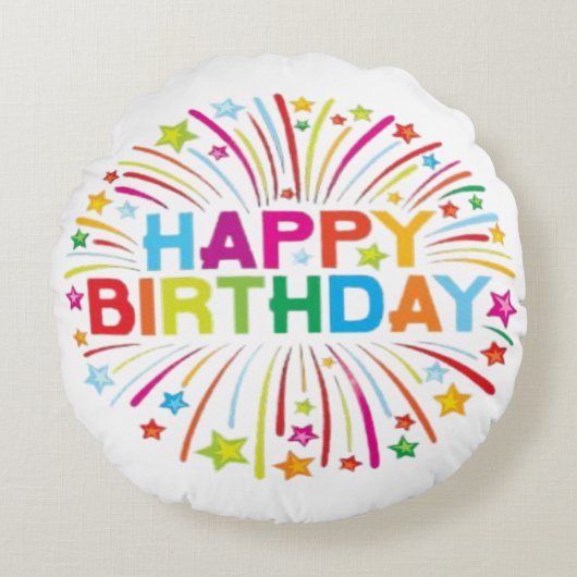 Coussins Ronds Joyeux anniversaire (Devant)