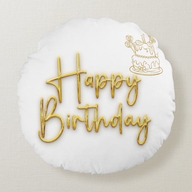 Coussins Ronds Joyeux anniversaire (Devant)