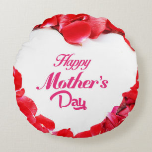 Coussins Ronds Joyeux anniversaire maman Cercle d'art de pétales