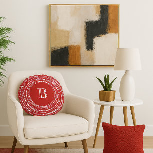 Coussins Ronds Joyeux et brillant éclat Monogramme Noël