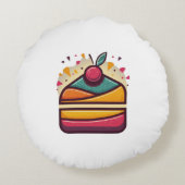 Coussins Ronds Joyeux gâteau du jour de naissance 16" (Dos)