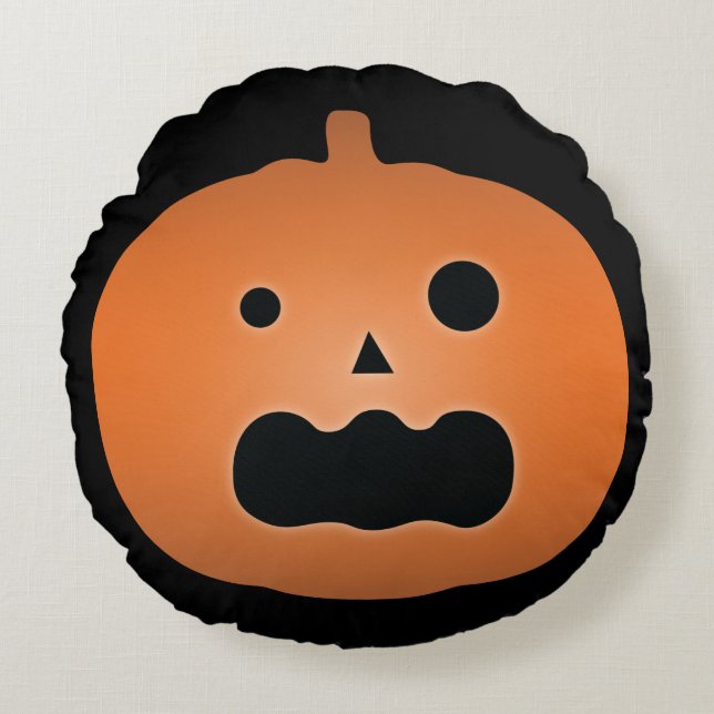 Coussins Ronds Joyeux Halloween Haunted Jack-o'-lantern Citrouill (Devant)