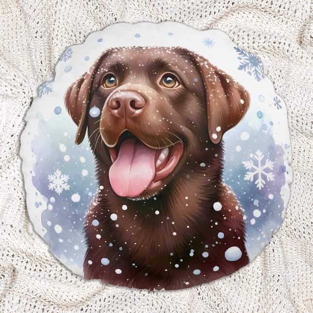 Coussins Ronds Joyeux Labrador Retriever Chien Chien Chien Chien  (Créateur téléchargé)