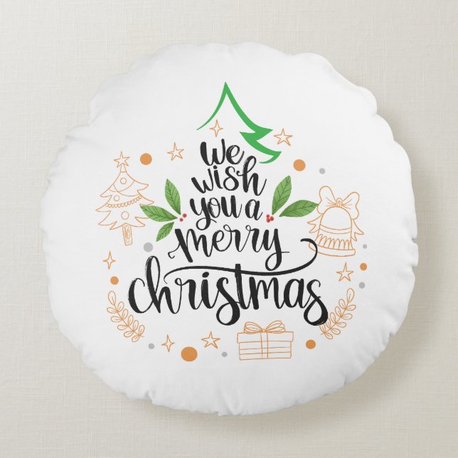 Coussins Ronds joyeux Noël (Devant)
