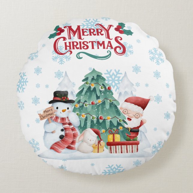 Coussins Ronds joyeux noël (Devant)