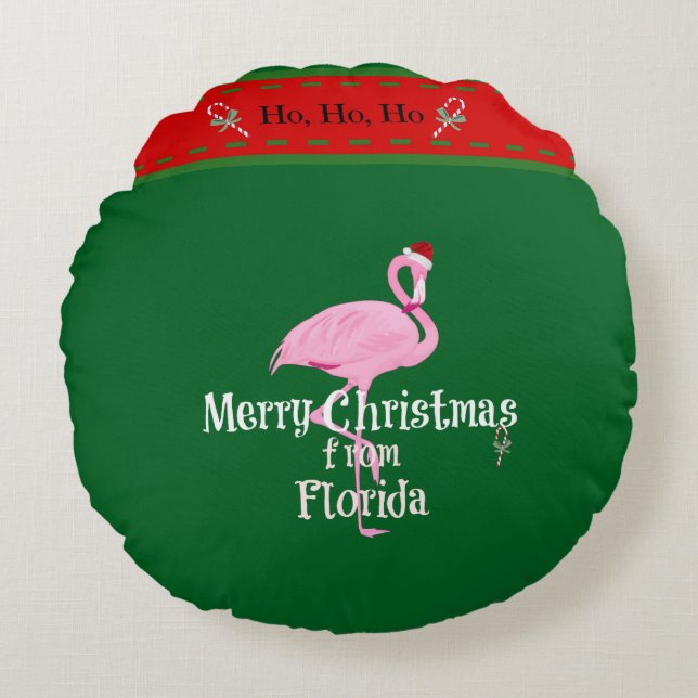 Coussins Ronds Joyeux Noël de Floride (Devant)