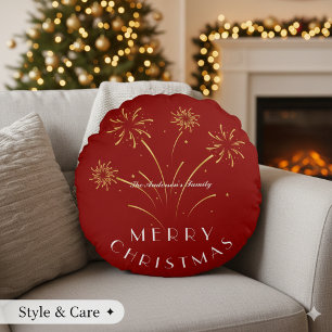 Coussins Ronds Joyeux Noël Décoratif Fêtes de fin d'année