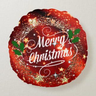 Coussins Ronds Joyeux Noël, éclat et scintillement