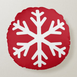 Coussins Ronds Joyeux Noël Flocon de neige Vacances Hiver