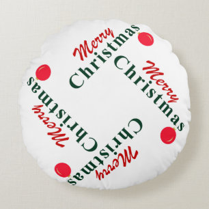 Coussins Ronds Joyeux Noël Hanging Ornement Élégant Rouge Vert
