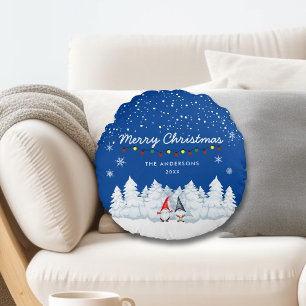 Coussins Ronds Joyeux Noël Snowy Gnomes